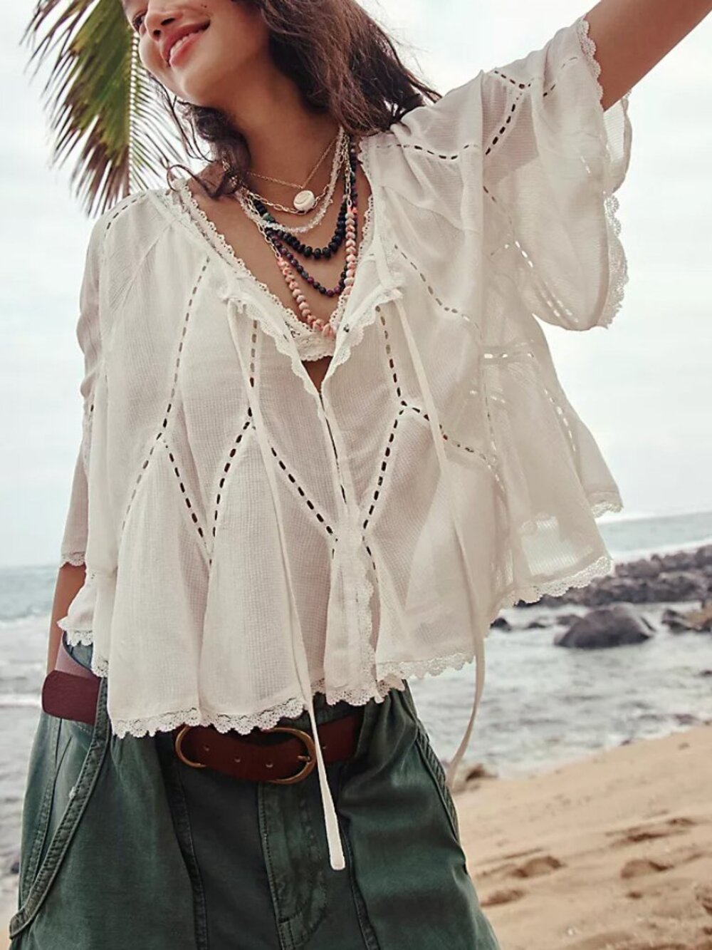 Free People Michelle Blouse/Clean Ivory NWT